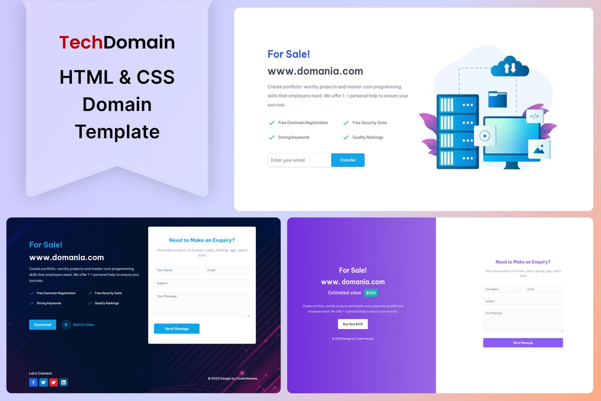 TechDomain - Template Website Modern untuk Domain