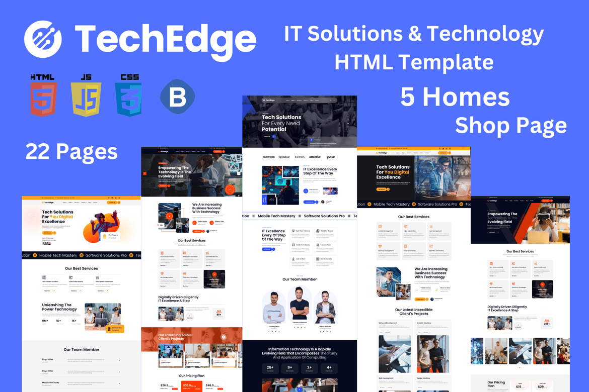 TechEdge - Template Website Solusi IT dan Teknologi yang Modern