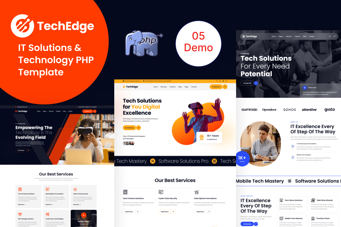 TechEdge - Template Web Solusi IT yang Modern dan Responsif