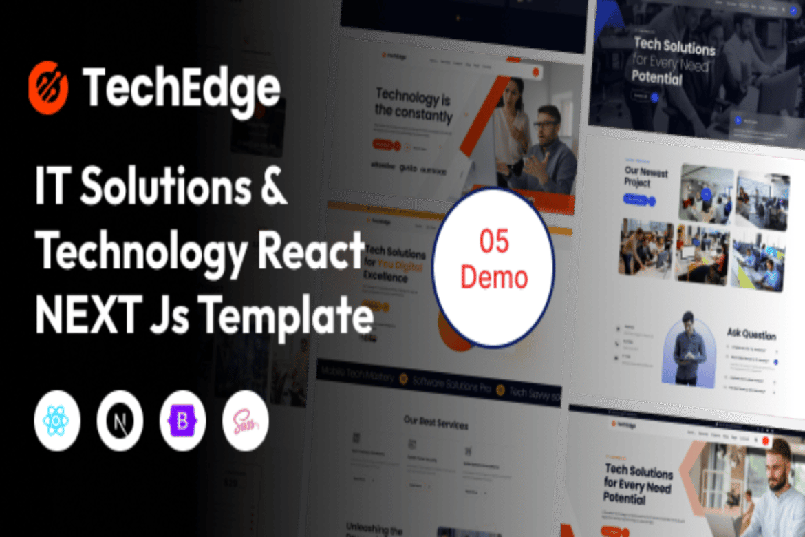 Template Website TechEdge: Solusi IT Profesional dengan Next Js