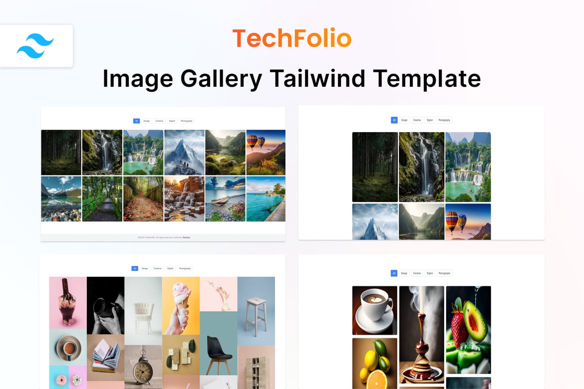 TechFolio - Template Portfolio HTML & Tailwind CSS yang Responsif