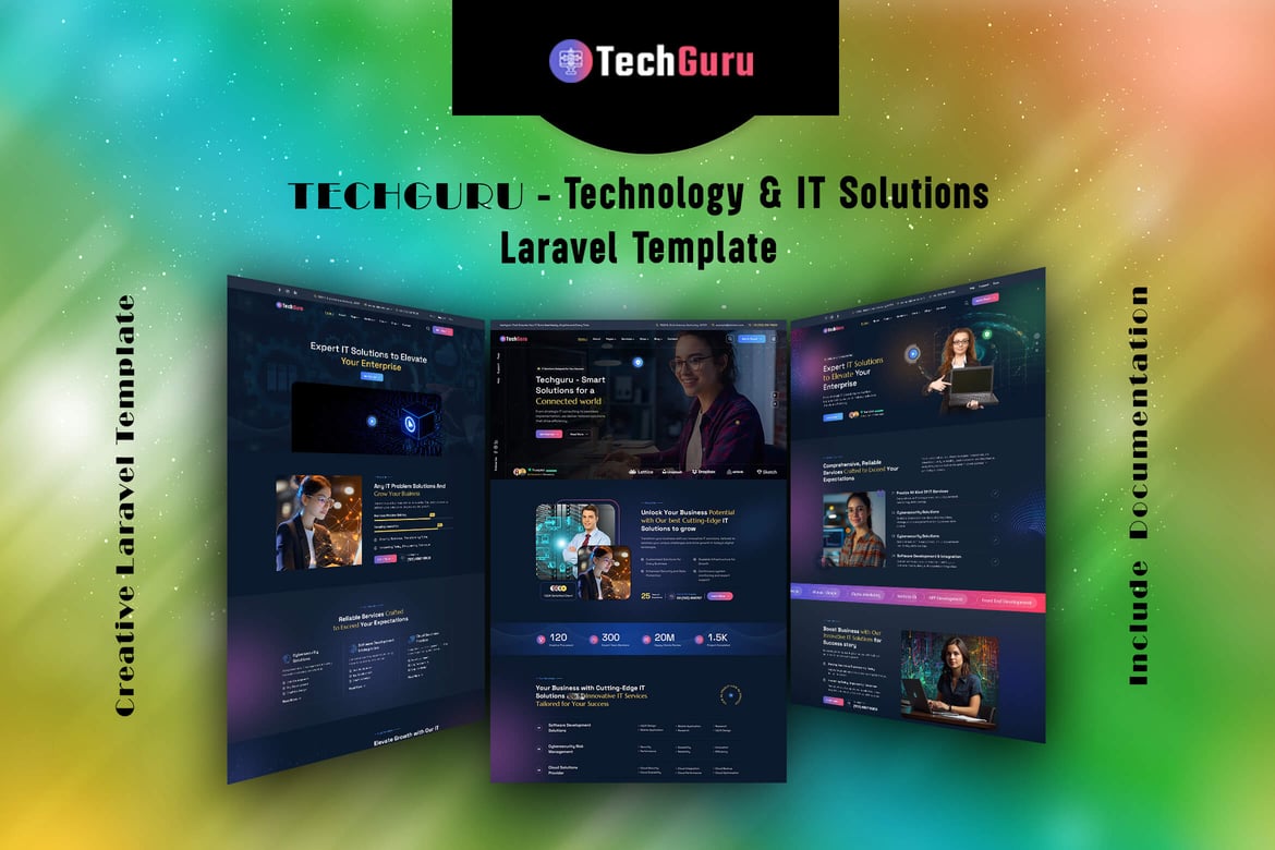 Techguru - Template Website Solusi Teknologi & IT Laravel 12