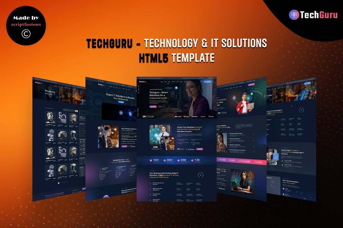 Template Website Techguru - Solusi Teknologi & IT yang Modern dan Responsif
