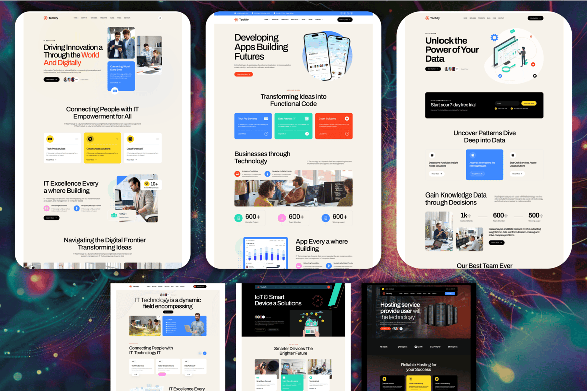 Techify - Template Website Layanan IT dan Agensi Digital Modern