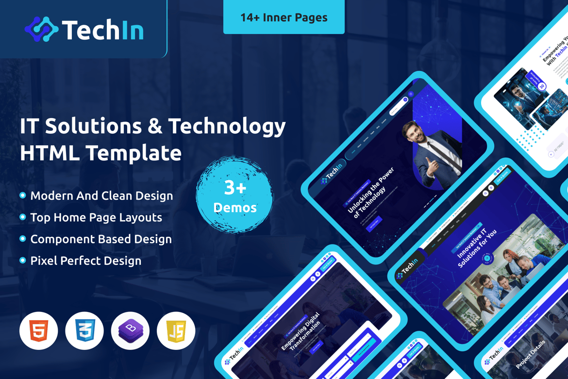 Techin – Template Website Layanan IT dan Teknologi Modern