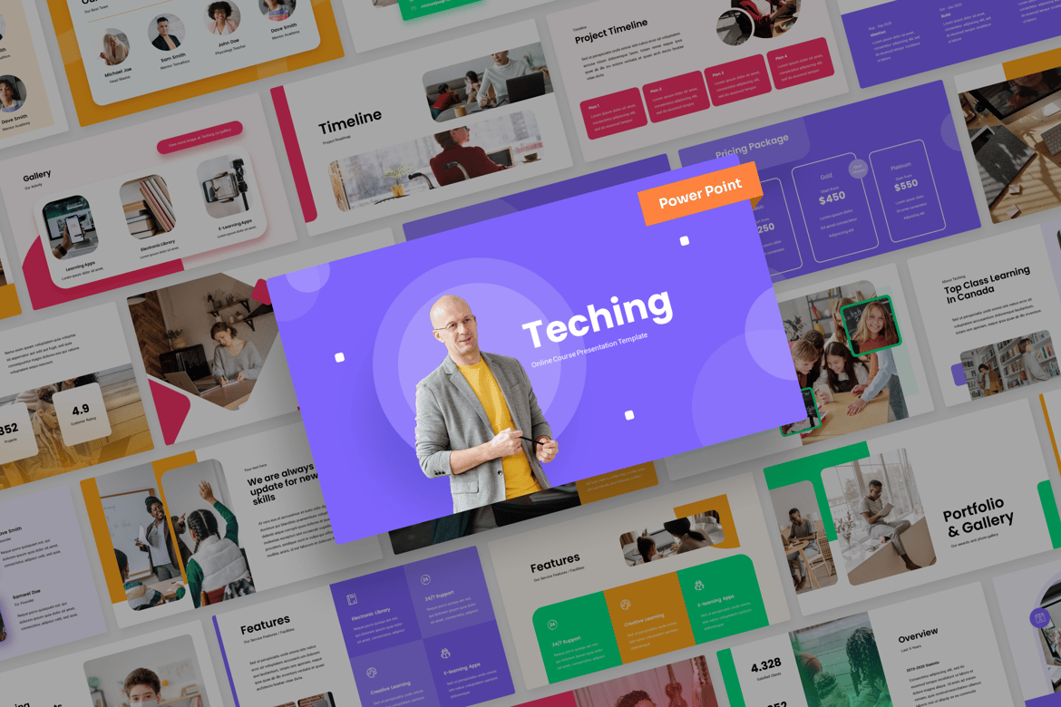 Template PowerPoint Edukasi Teching yang Modern dan Minimalis