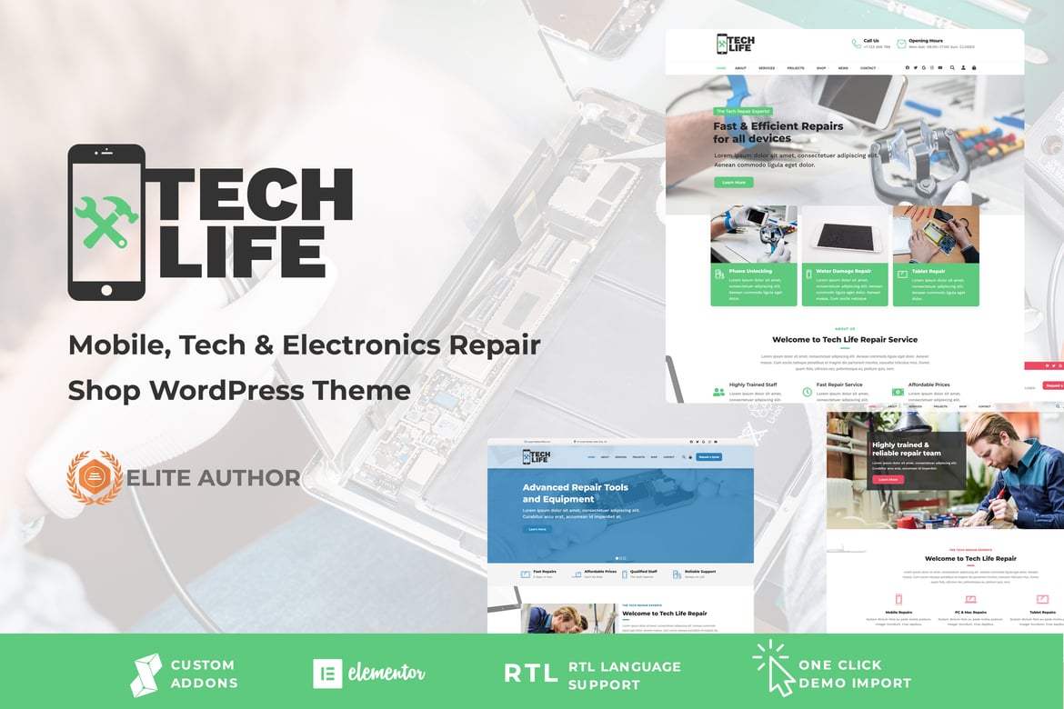 TechLife - Tema WordPress Terbaik untuk Toko Perbaikan Teknologi