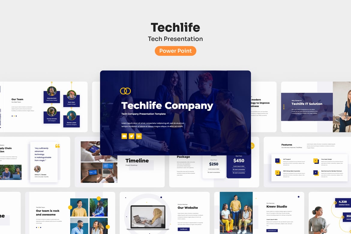 Template Presentasi PowerPoint Techlife - Solusi Kreatif untuk Bisnis Anda