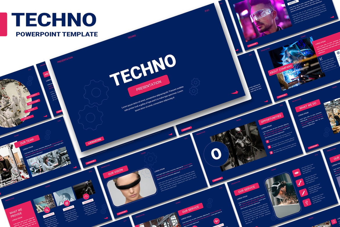 Template Presentasi Techno - Powerpoint Modern dan Menarik