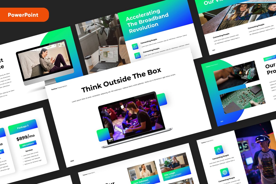 Template Powerpoint Teknologi Modern untuk Presentasi Profesional