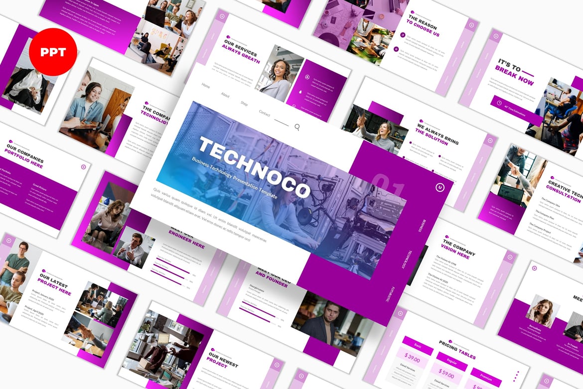 Template PowerPoint Teknologi Modern dari Technoco