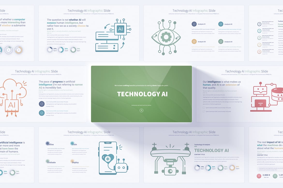 Template Presentasi PowerPoint Teknologi AI yang Menarik dan Profesional