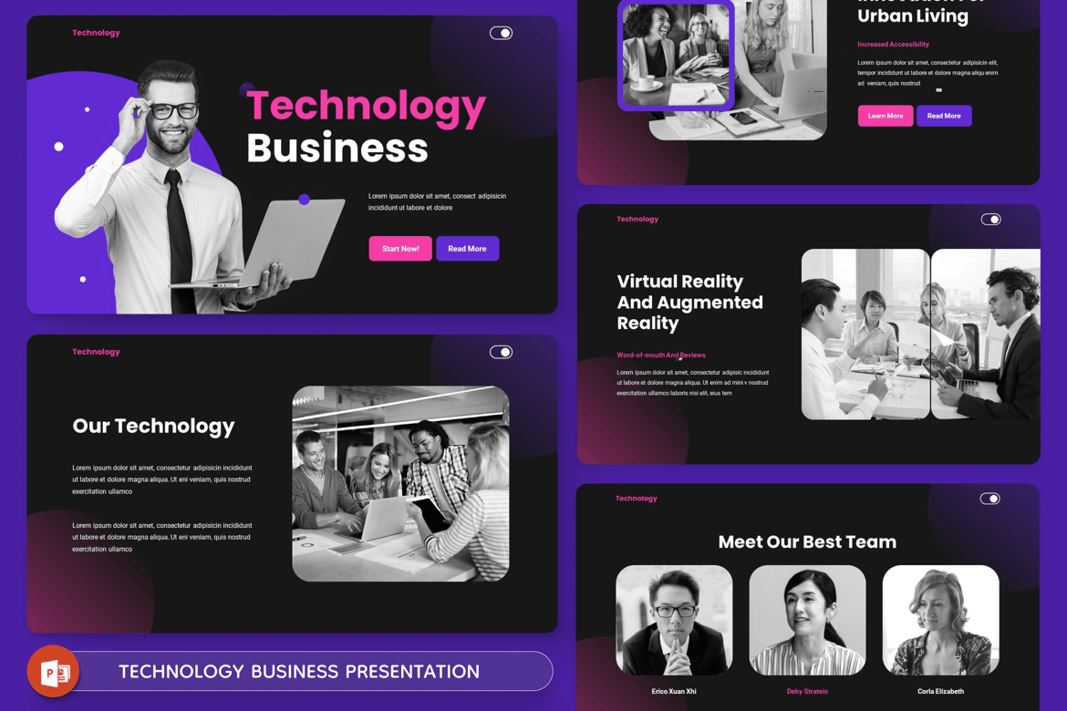 Template Presentasi PowerPoint Bisnis Teknologi yang Menarik