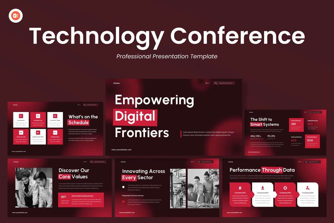 Template Presentasi PowerPoint untuk Konferensi Teknologi