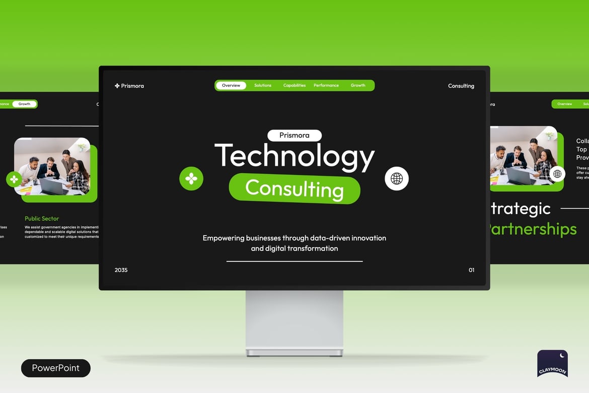 Template PowerPoint Konsultasi Teknologi dan Transformasi Digital