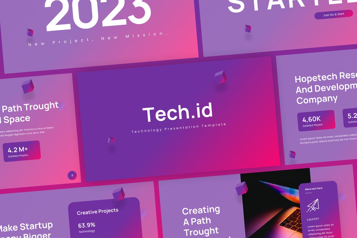 Template PowerPoint Teknologi Gradient Modern