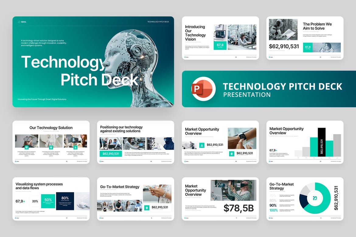 Template Presentasi Pitch Teknologi yang Menarik dan Profesional