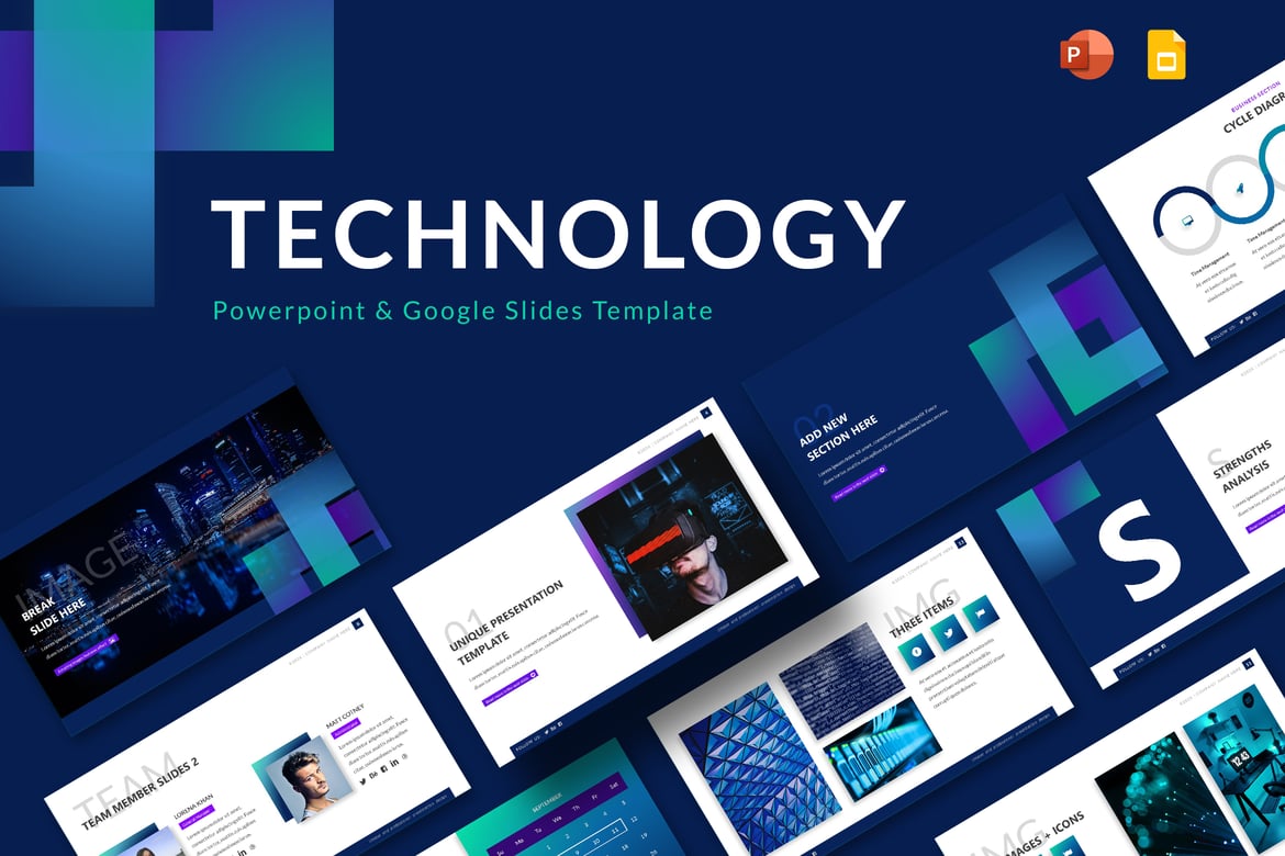 Template Presentasi Teknologi untuk PowerPoint dan Google Slides