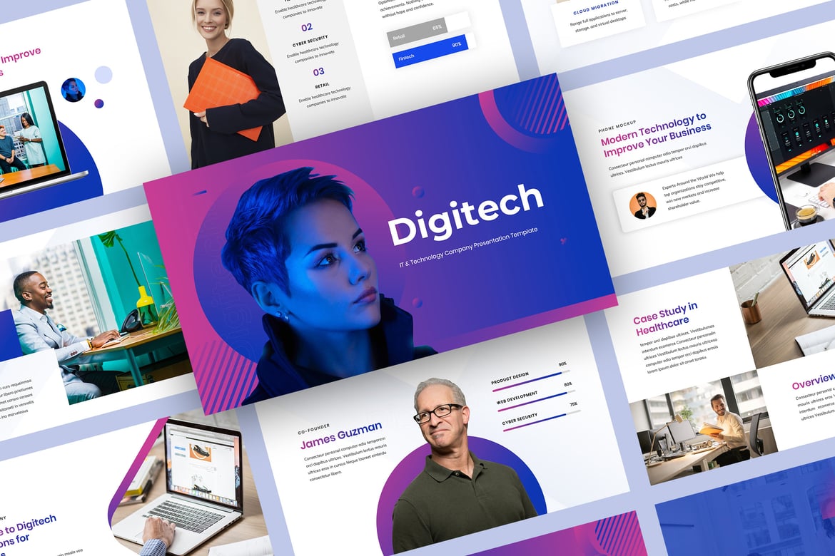 Template Presentasi PowerPoint Teknologi Modern dan Profesional