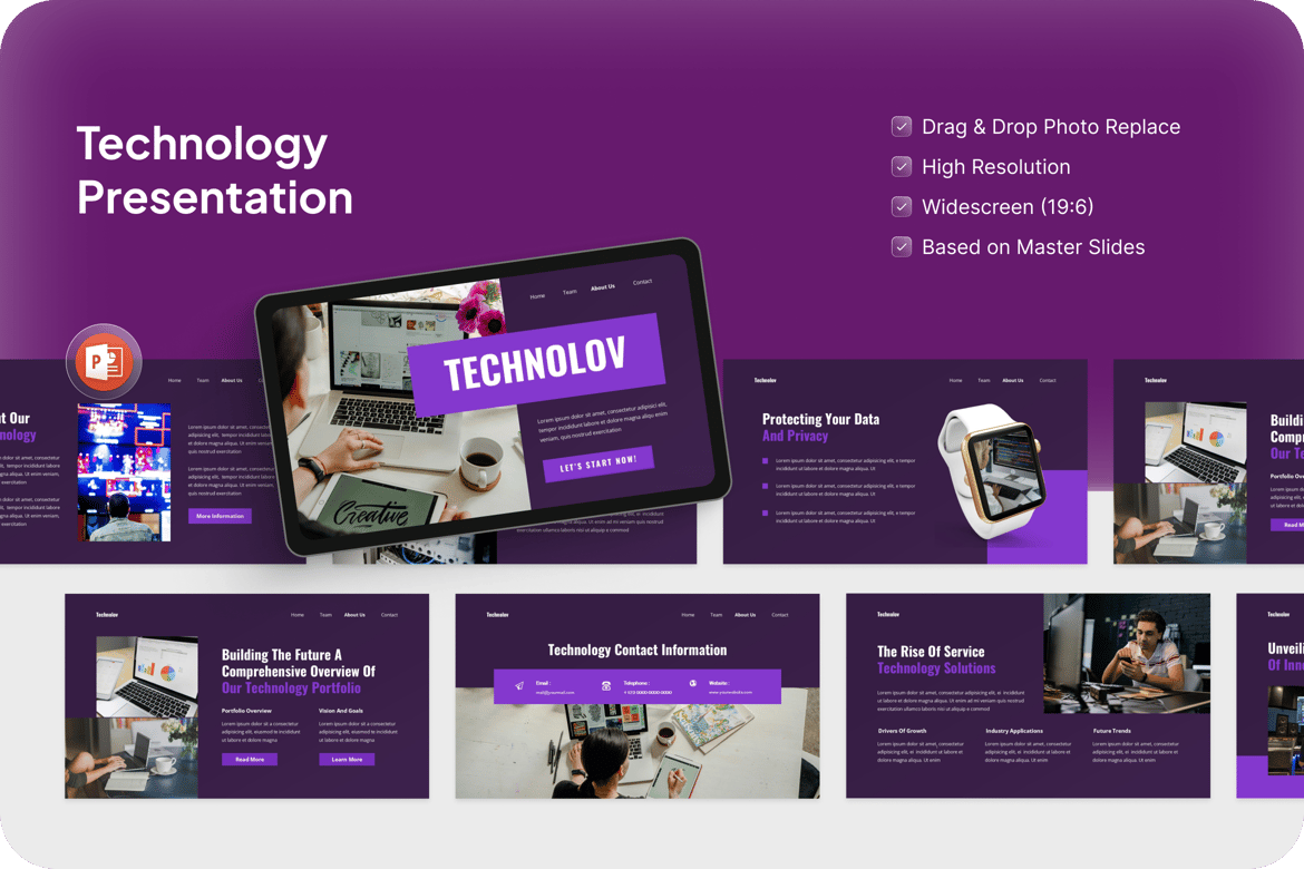 Template Presentasi PowerPoint Teknologi Terkini