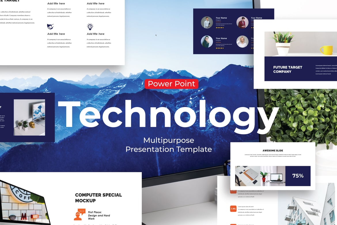 Template PowerPoint Teknologi Modern untuk Presentasi Menarik