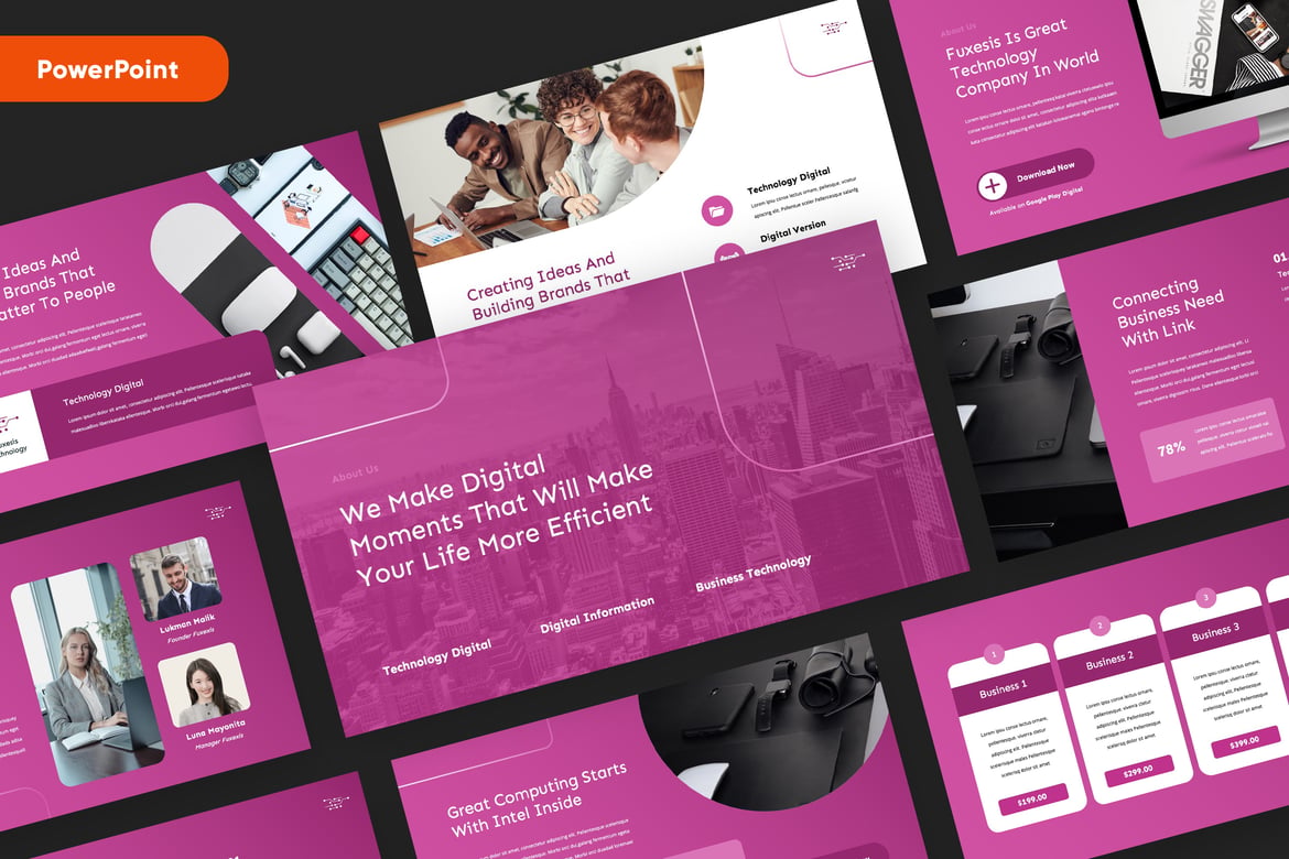 Template PowerPoint Teknologi yang Modern dan Profesional