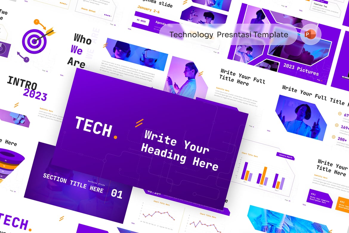 Template PowerPoint Teknologi yang Menarik dan Profesional