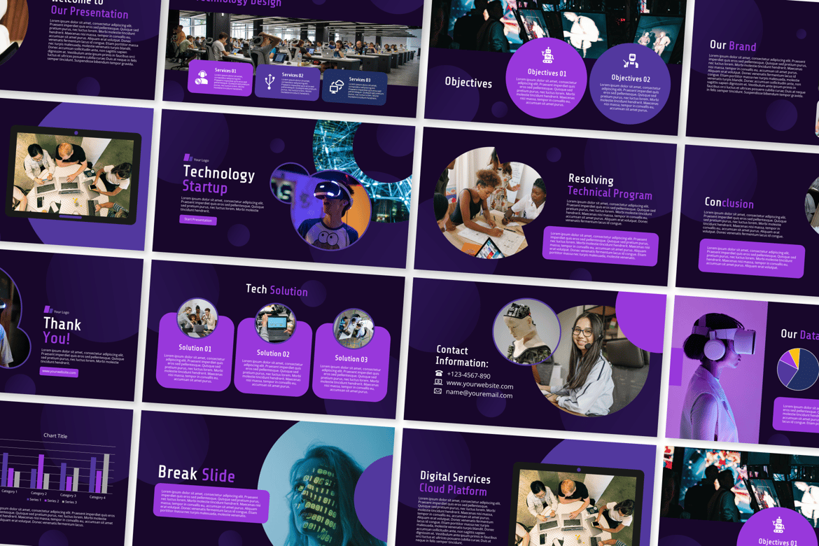 Template PowerPoint untuk Startup Teknologi yang Menarik dan Modern