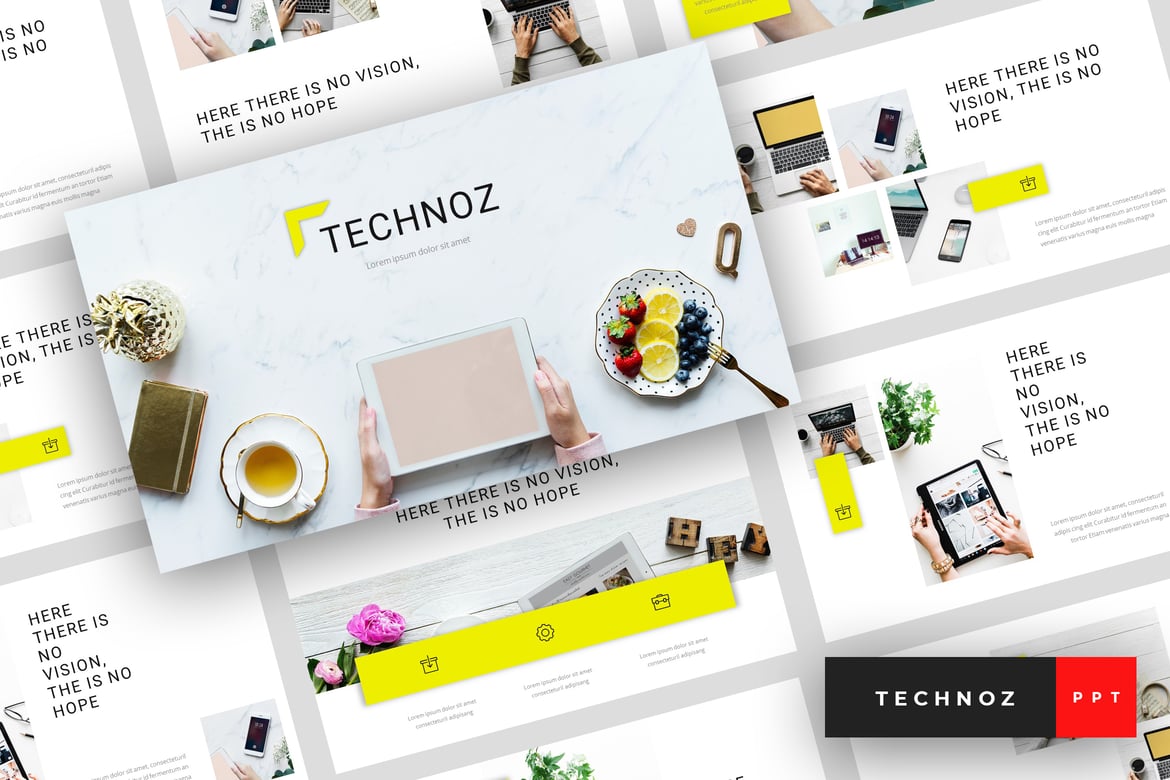 Technoz - Template Presentasi PowerPoint Pemasaran Internet yang Menarik