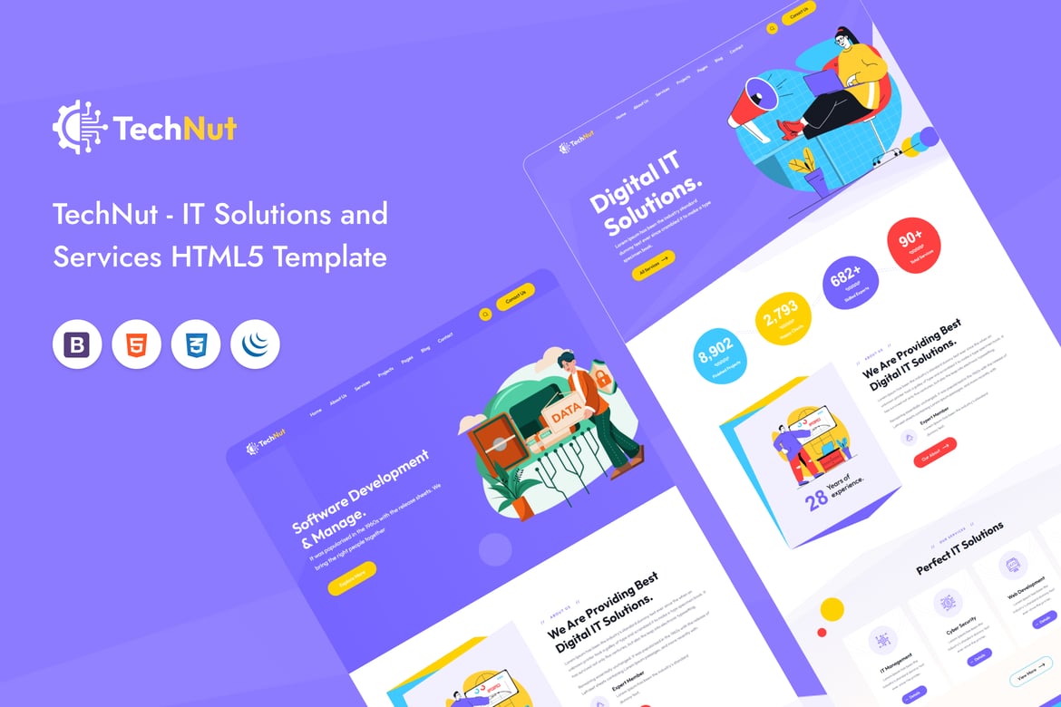 TechNut - Template Website Solusi IT yang Modern dan Responsif