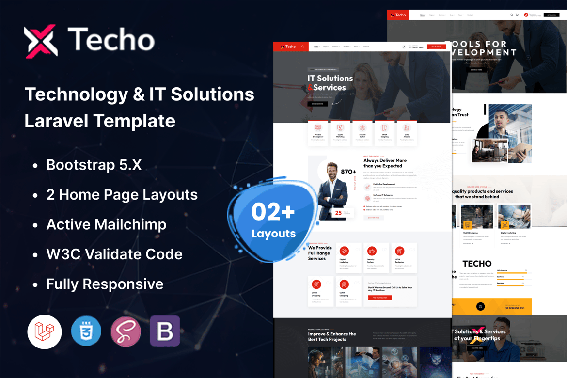 Techo - Template Website Teknologi & Solusi IT yang Responsif