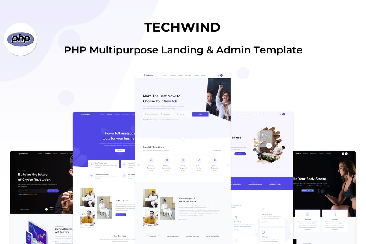 Techwind - Template Website PHP untuk Landing Page & Dashboard Admin yang Kuat