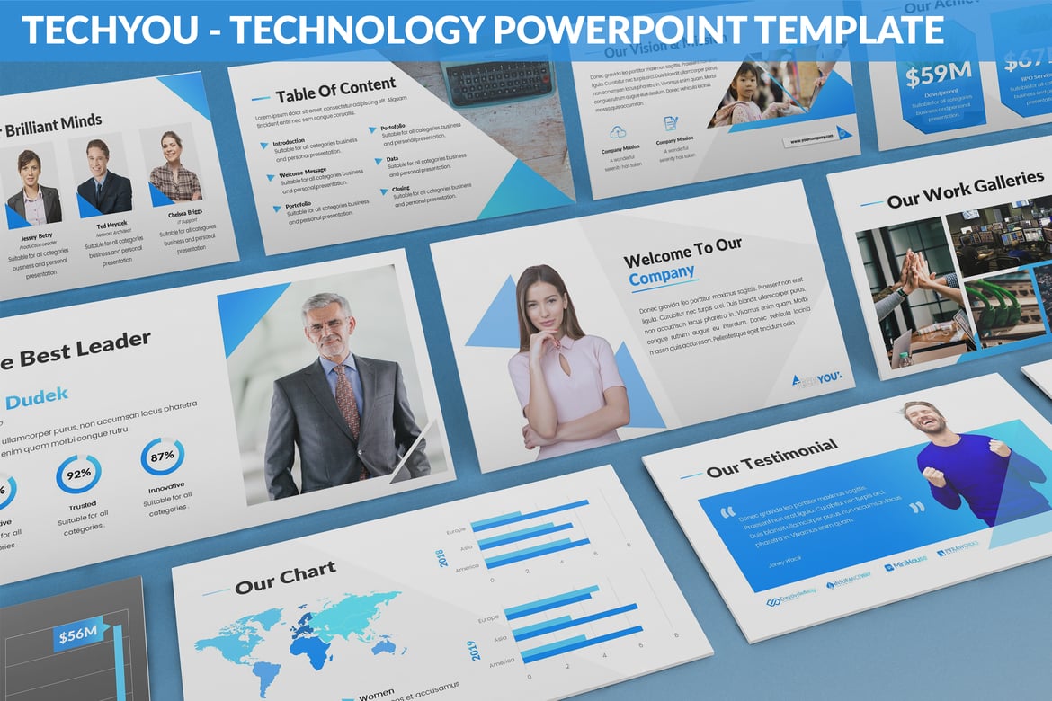 Template Powerpoint Teknologi Modern - TechYou