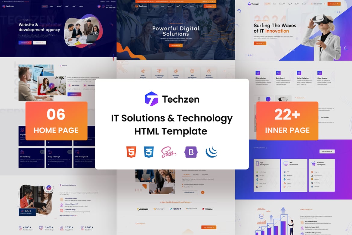 Techzen - Template Website Solusi IT dan Teknologi Modern