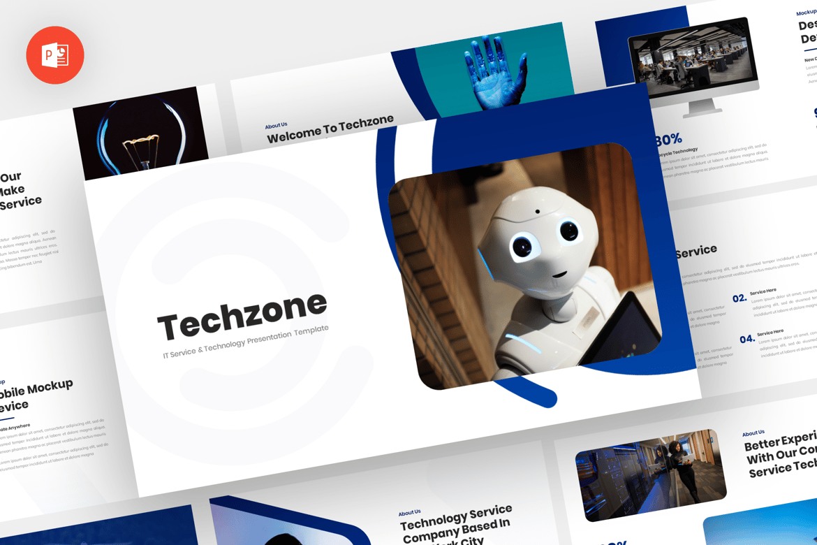 Techzone - Template Presentasi Powerpoint Teknologi Modern