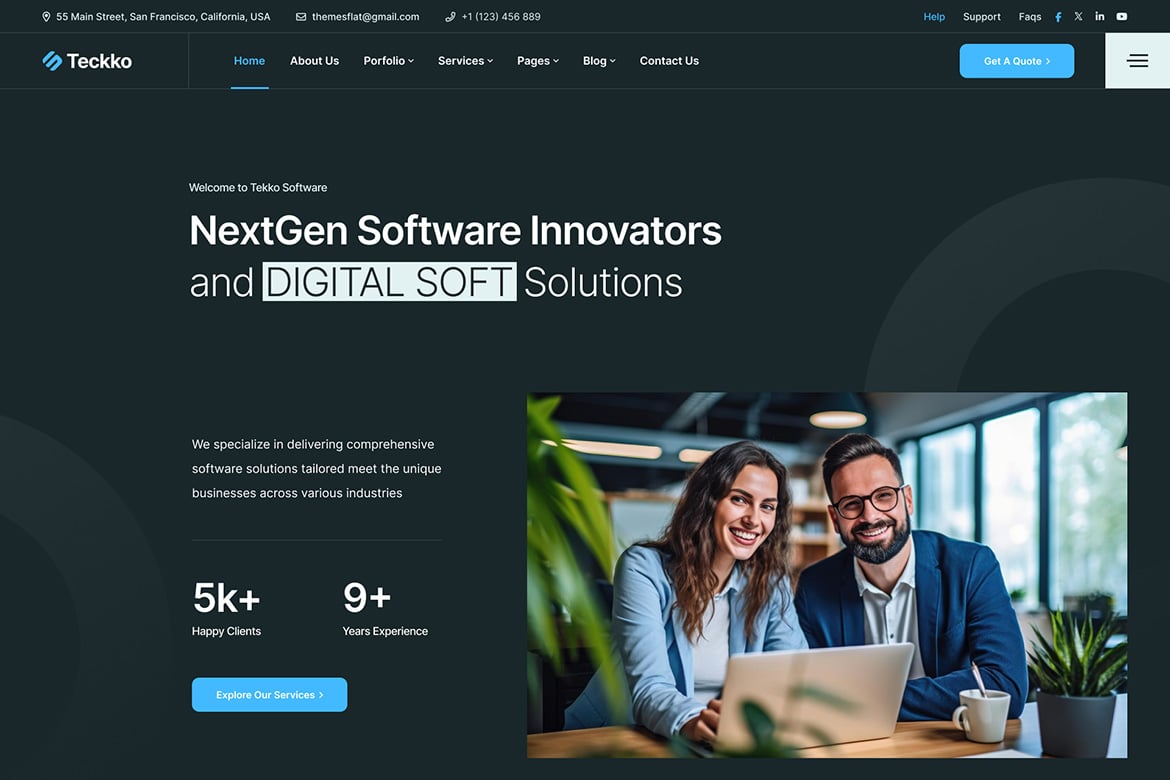 Teckko - Template Website HTML untuk Perusahaan IT