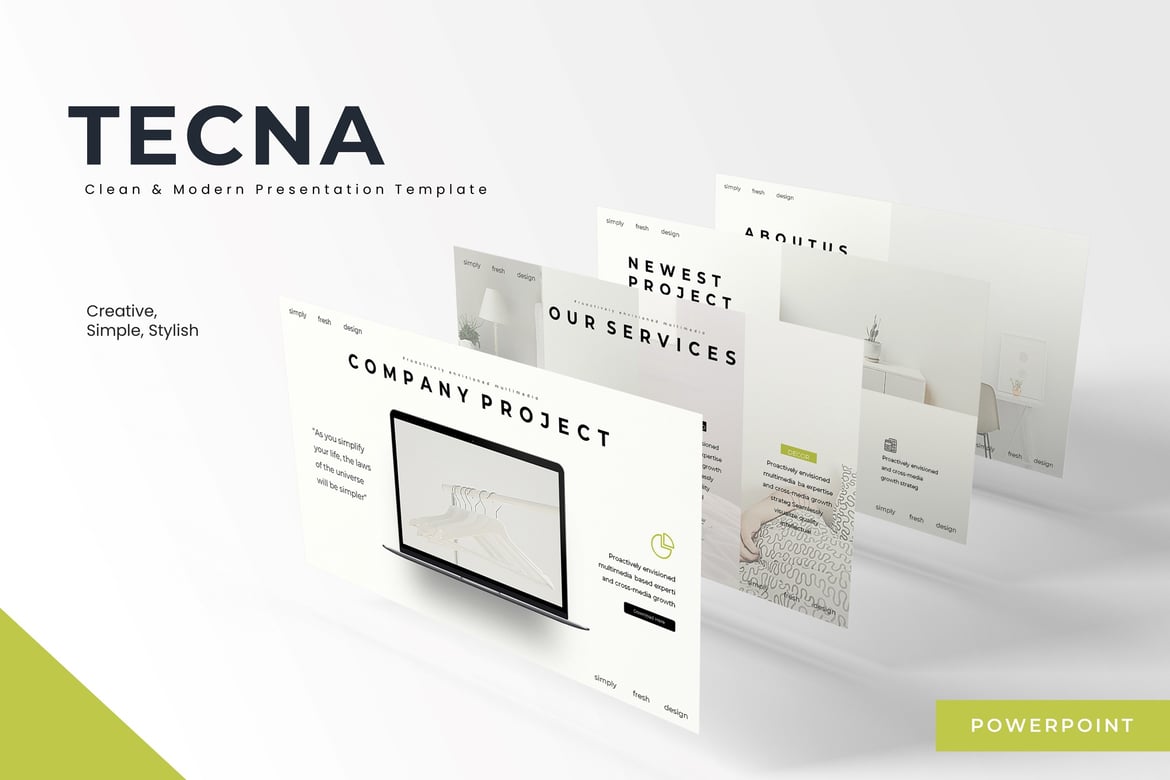 Tecna - Template Powerpoint Serbaguna dengan 5 Variasi Warna