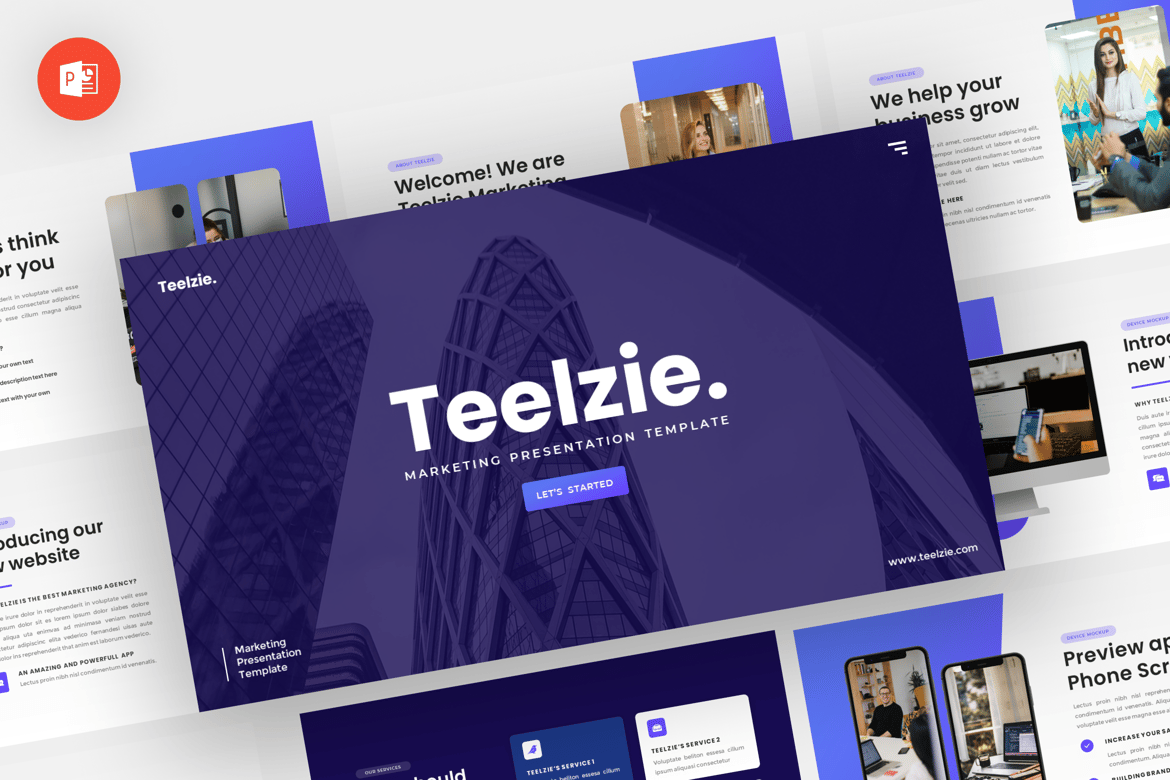 Teelzie - Template Powerpoint Pemasaran yang Modern dan Profesional