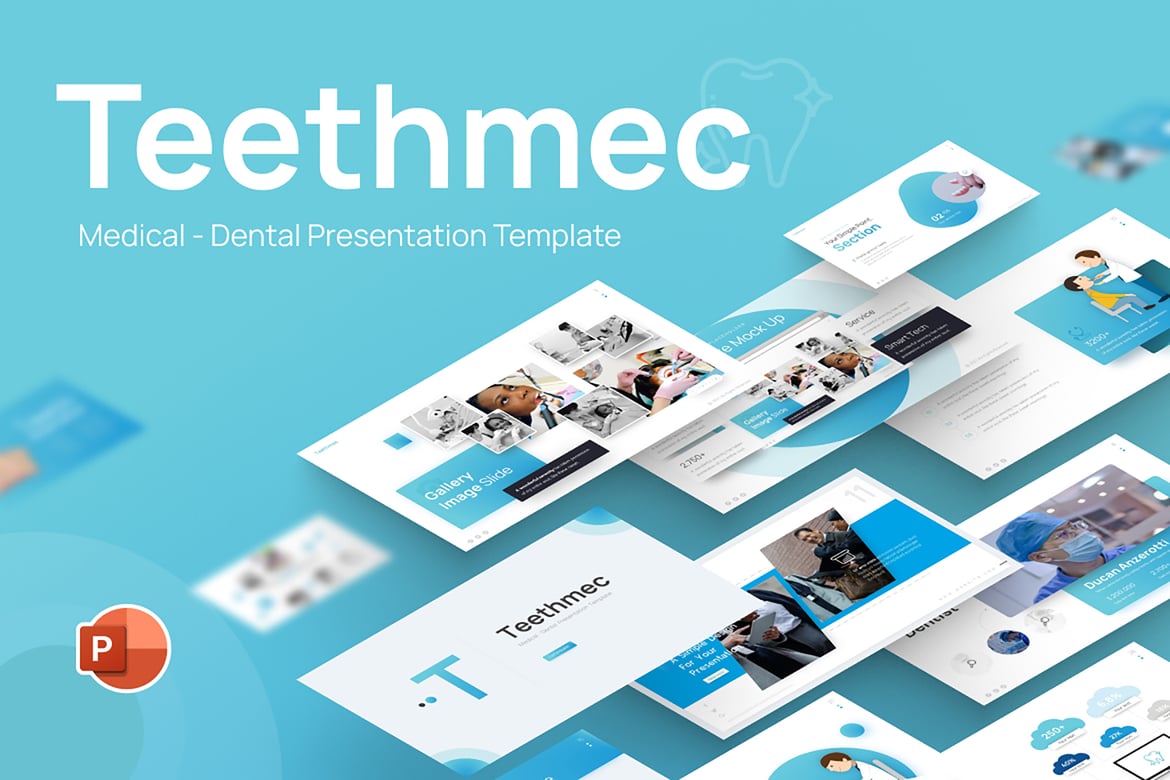 Template Powerpoint Medis Gigi Teethmec yang Menarik dan Profesional