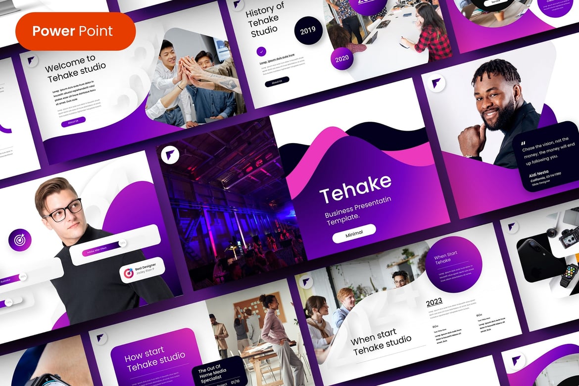 Tehake – Template PowerPoint Bisnis Kreatif dan Profesional