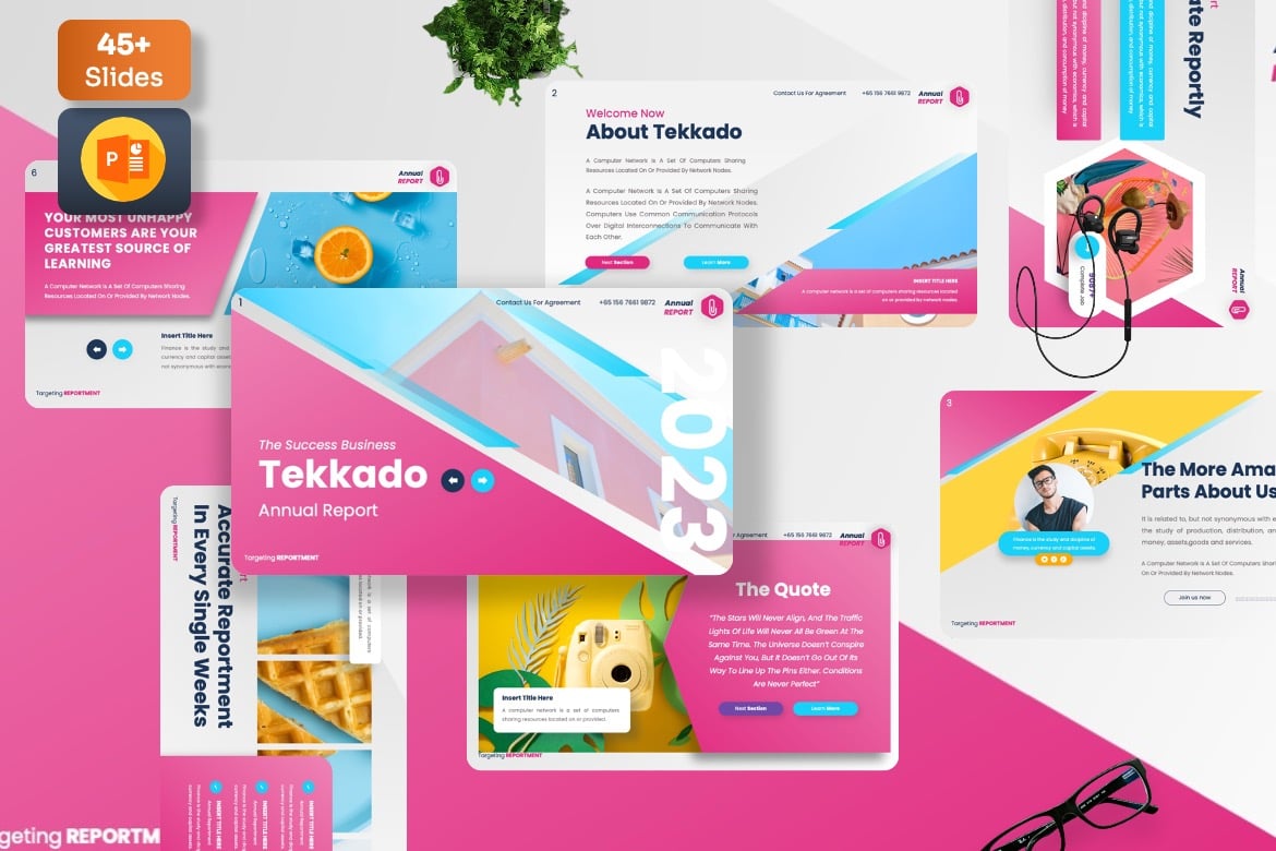 Tekkado - Template Presentasi PowerPoint Laporan Tahunan yang Menarik