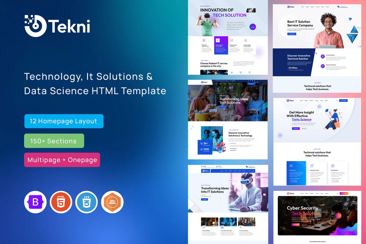 Tekni - Template Website Solusi IT dan Teknologi Modern