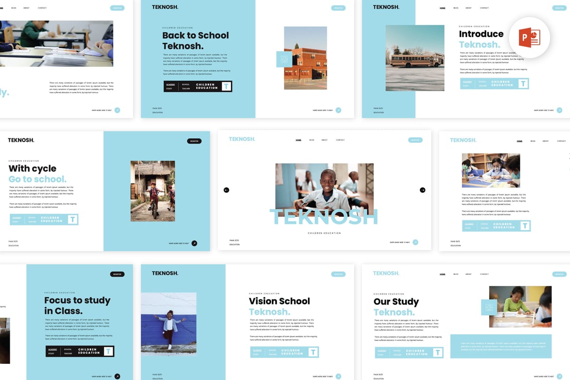 Template PowerPoint Pendidikan Teknosh - Solusi Presentasi Modern dan Kreatif
