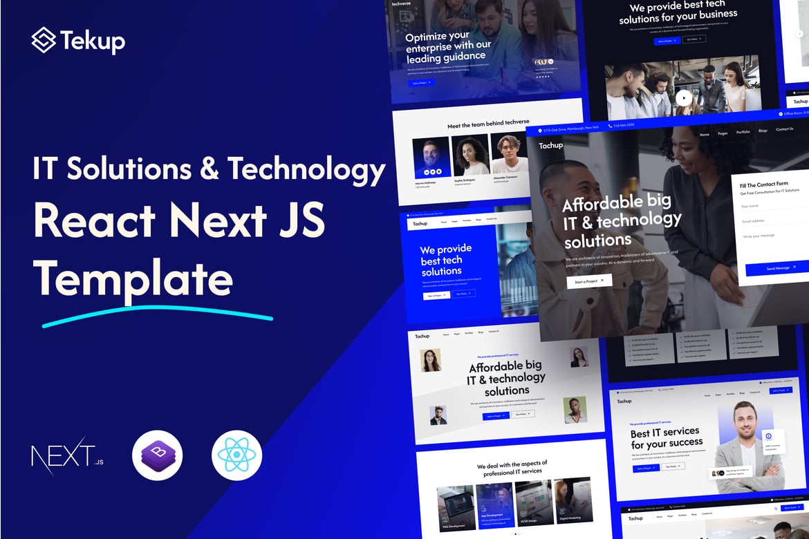Tekup - Template Website Layanan IT Berbasis Next.js yang Modern dan Responsif