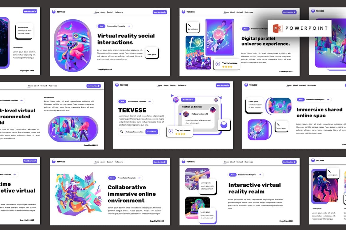 Tekvese - Template Powerpoint Realitas Virtual & Metaverse yang Menarik