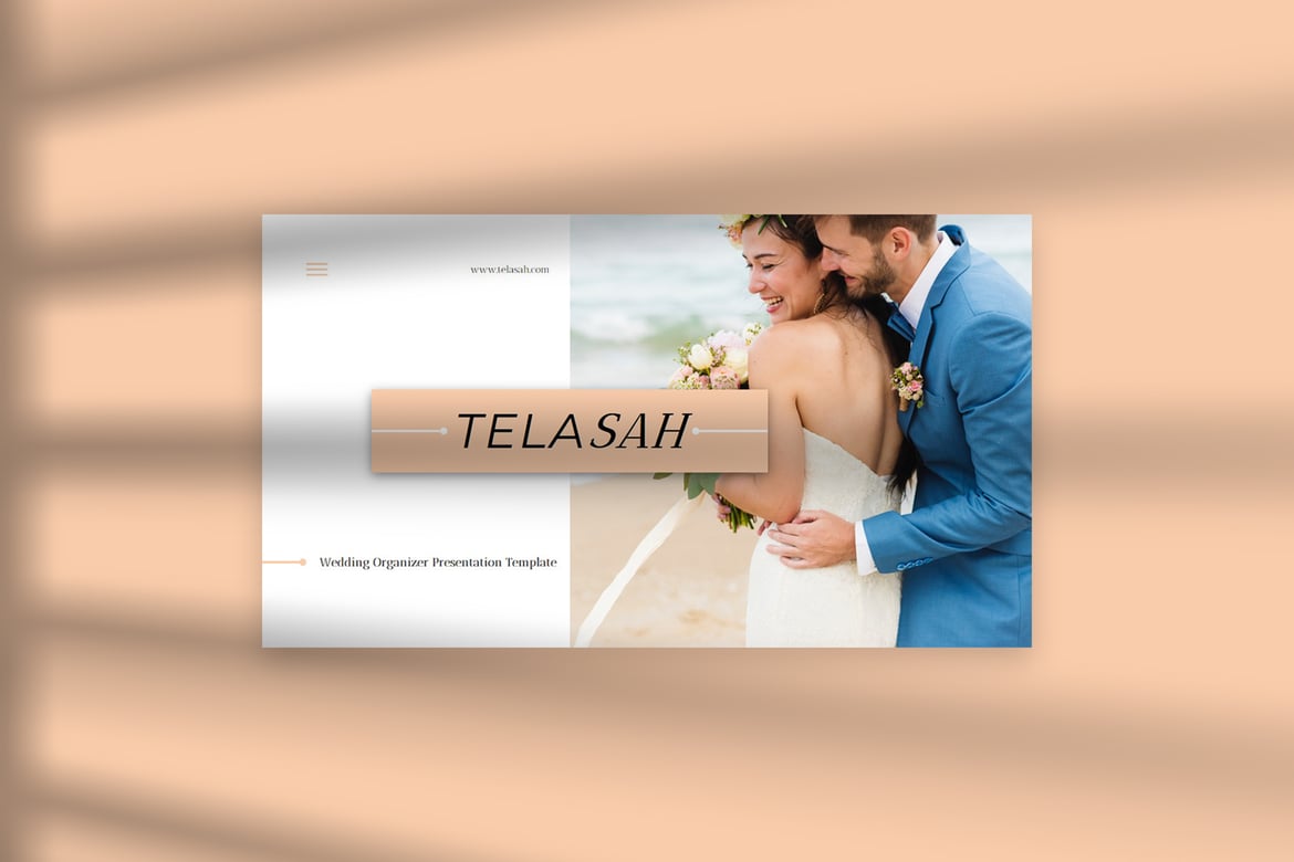 Template PowerPoint Pernikahan Telasah yang Elegan dan Minimalis