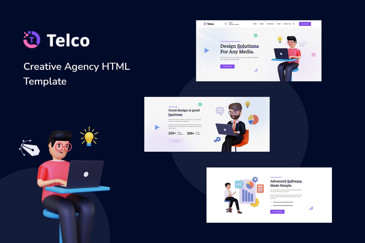 Telco - Template Website Kreatif untuk Agensi Modern