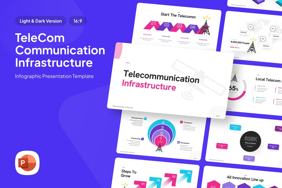 Template Presentasi Infrastruktur Telekomunikasi - PowerPoint Menarik