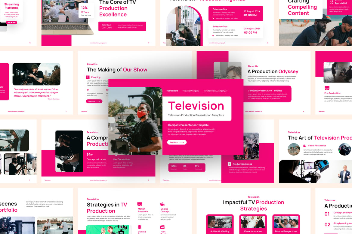 Template Presentasi PowerPoint Televisi Modern