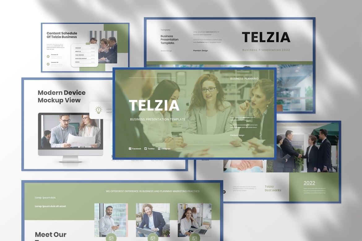Telzia - Template Presentasi PowerPoint untuk Bisnis yang Menarik